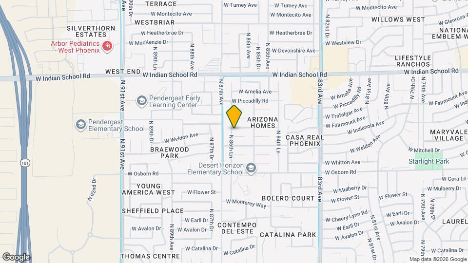 8639 W Clarendon Ave Map and Location Details