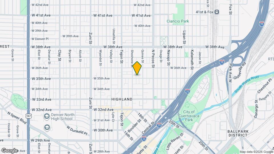 1843 W 35th Ave Map and Location Details