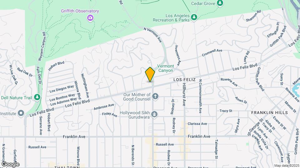 4705 Los Feliz Blvd Map and Location Details