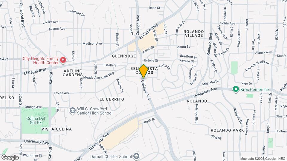 4353 1/2-4349-52 College Ave Map and Location Details