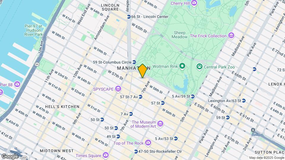 211 W 58th St Map and Location Details