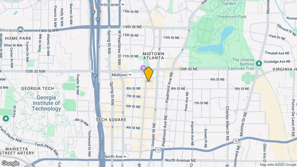923 Peachtree St NE Mapa y Detalles de la Ubicación