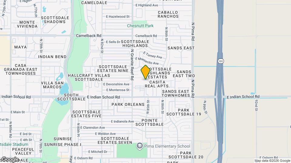 8566 E Indian School Rd, Unit B Mapa y Detalles de la Ubicación