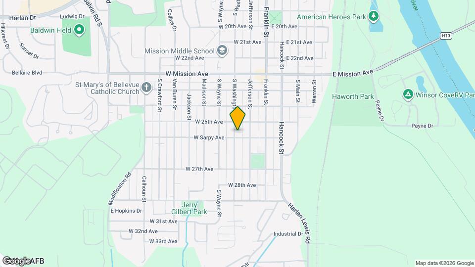 2509 Washington St Map and Location Details