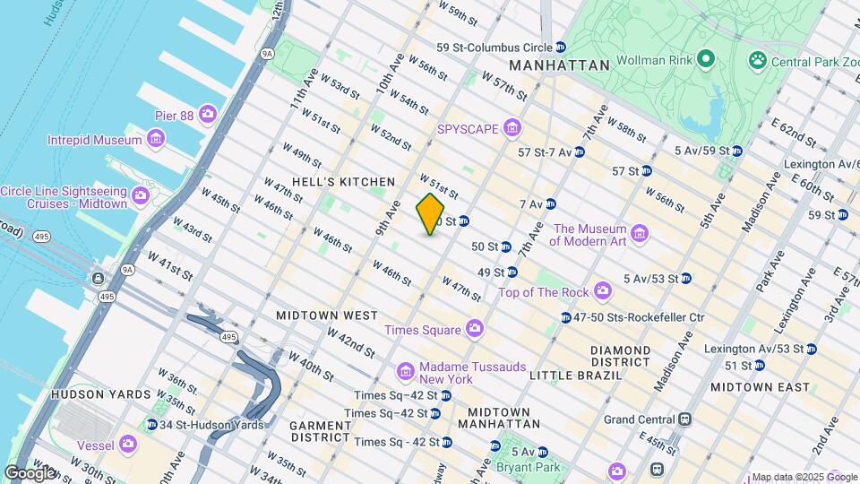 317 W 48th St Map and Location Details