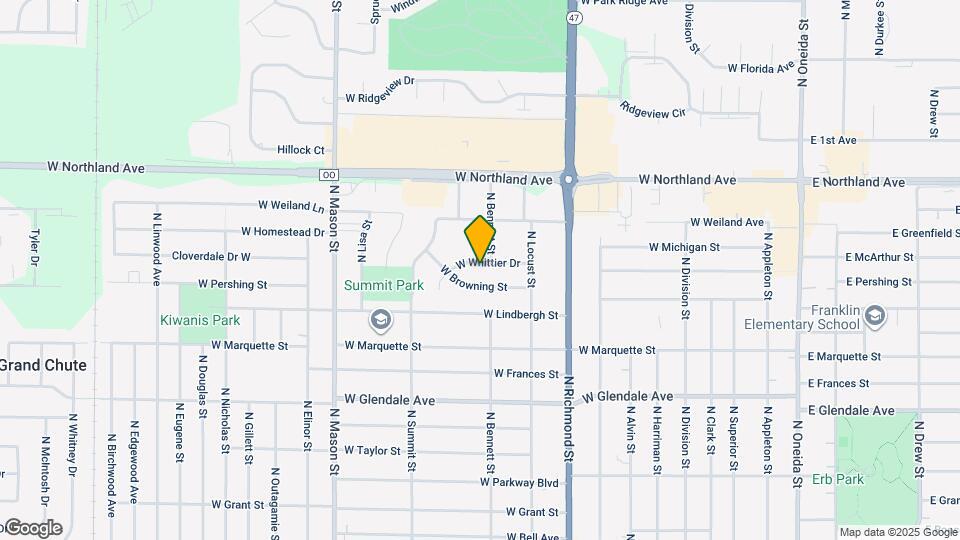 915 W Whittier Dr Map and Location Details