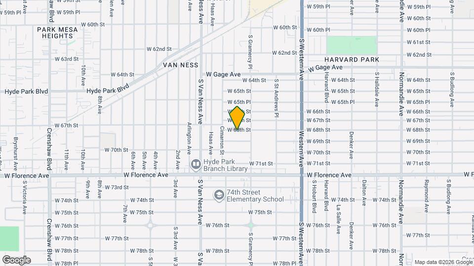 2034 W 68th St, Unit Duplex Mapa y Detalles de la Ubicación