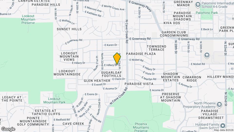2307 E Hillery Dr Mapa y Detalles de la Ubicación