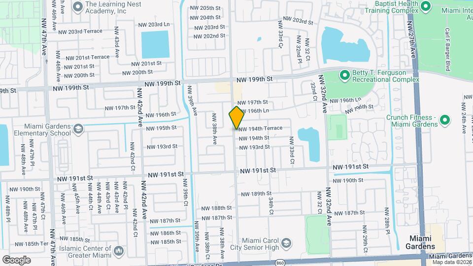 3632 NW 194th Terrace Map and Location Details