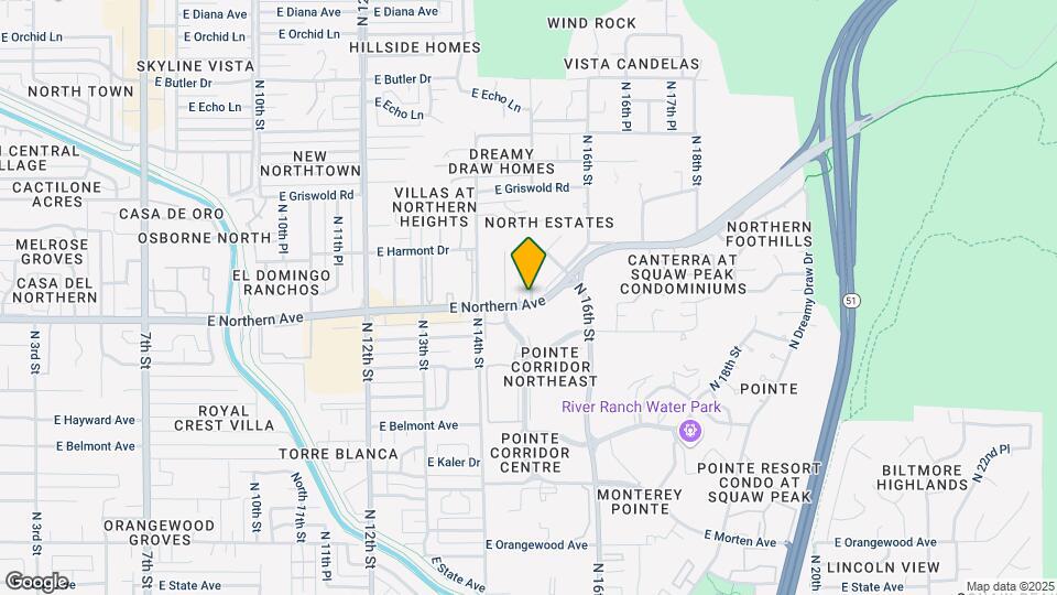 1436 E Northern Ave Mapa y Detalles de la Ubicación