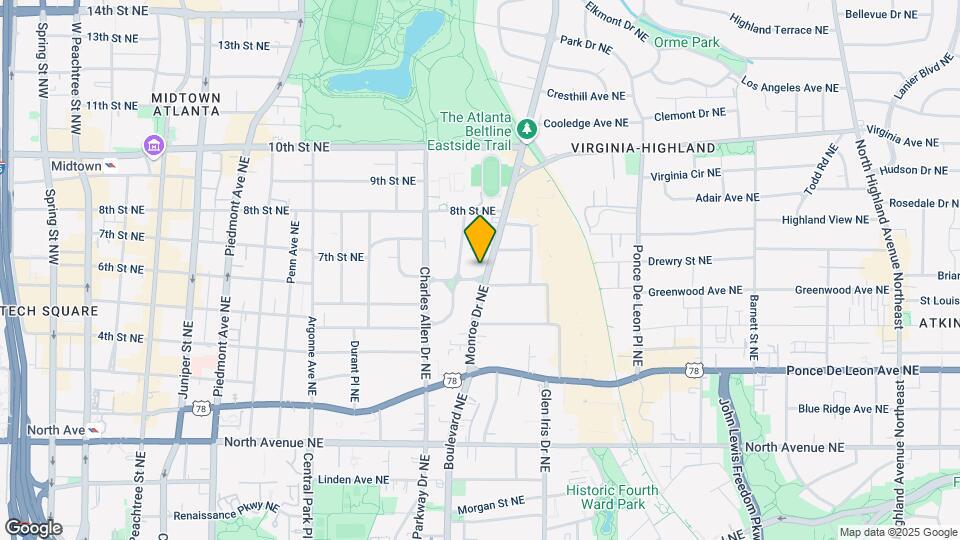 832 Monroe Dr NE Mapa y Detalles de la Ubicación