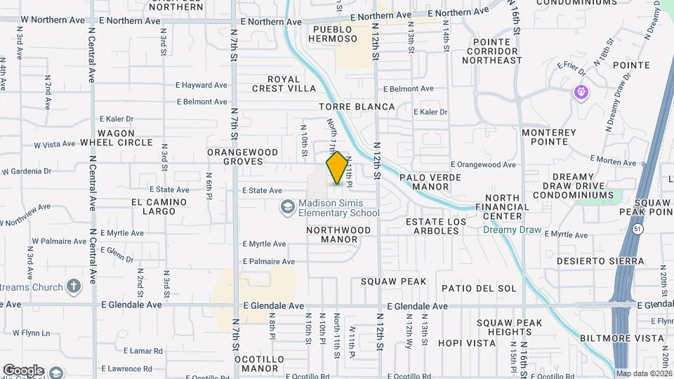 7325 North 11th St Map and Location Details