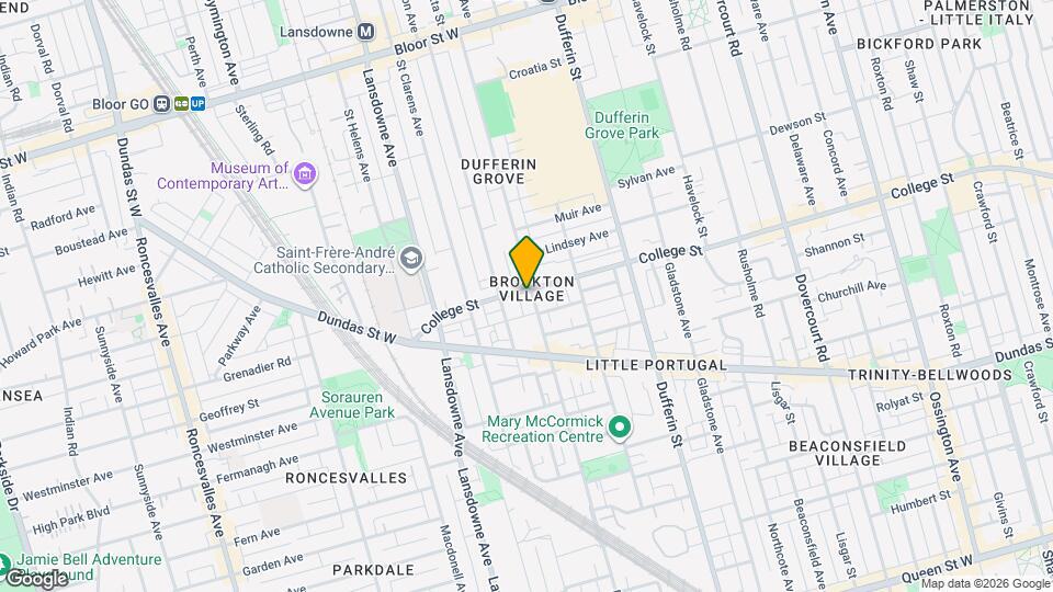1211 College St, Unit Upper Map and Location Details