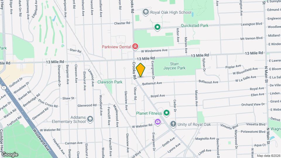 1619 Poplar Ave Map and Location Details