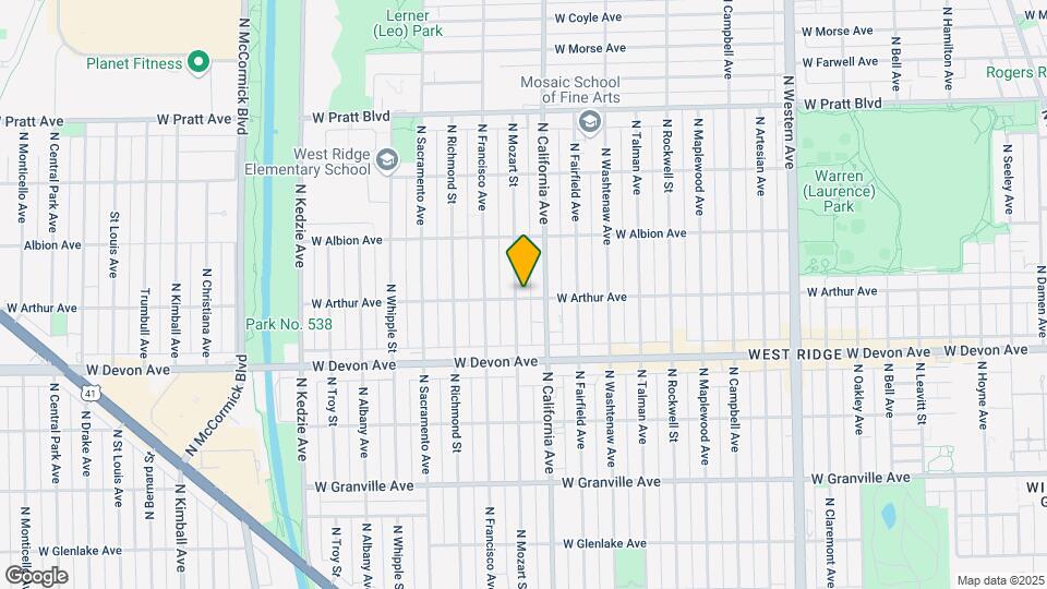 6503 N Mozart St Map and Location Details