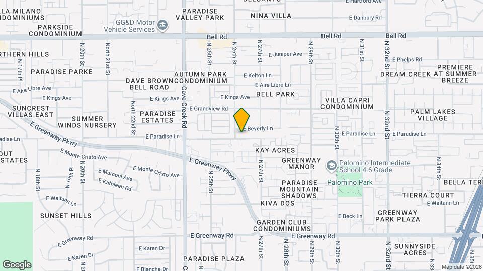 2612 E Paradise Ln Map and Location Details