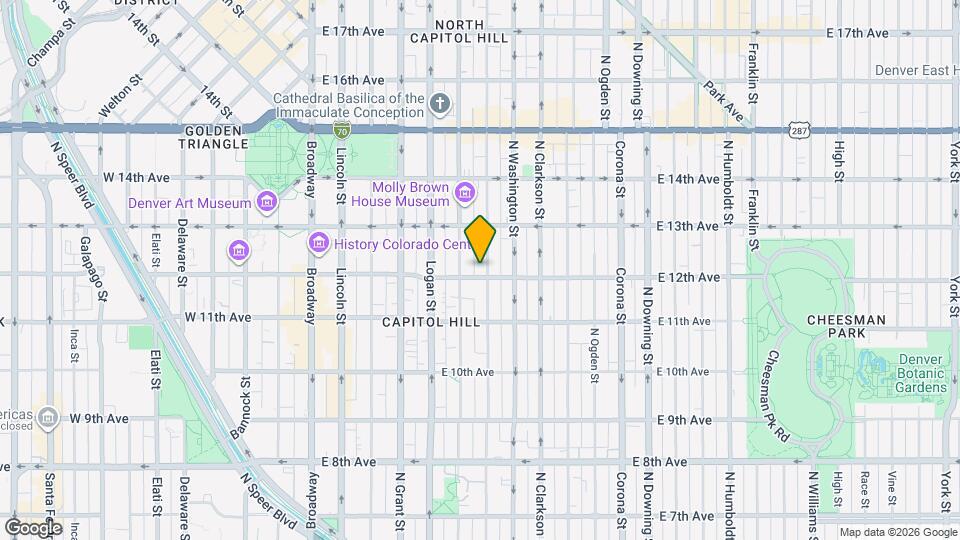 523 E 12th Ave Map and Location Details