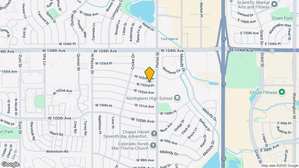 889 W 102nd Pl Map and Location Details