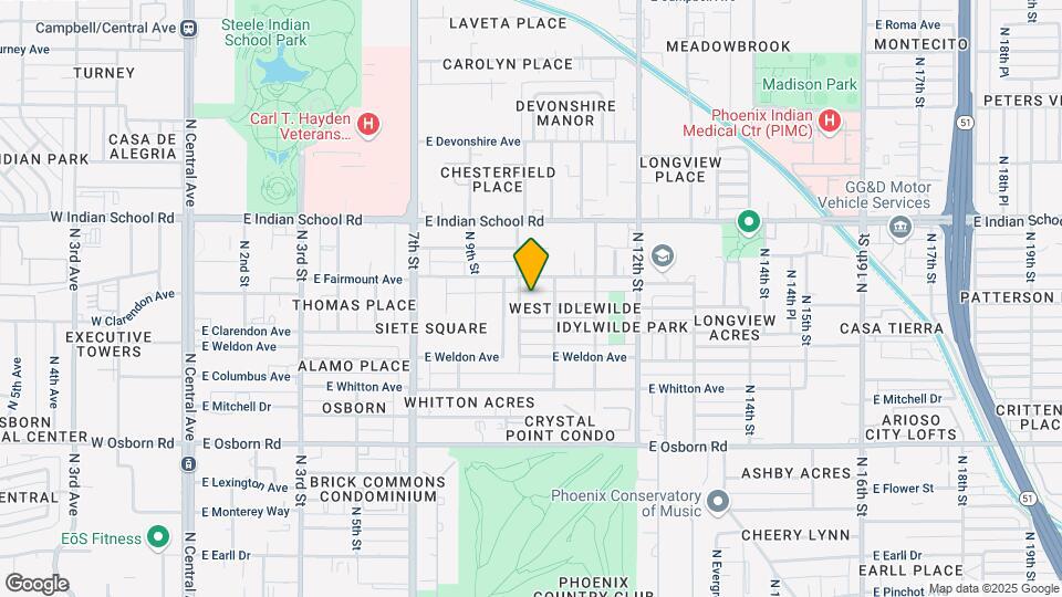 1010 E Indianola Ave Mapa y Detalles de la Ubicación