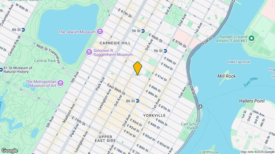 207-213 E 89th St Mapa y Detalles de la Ubicación