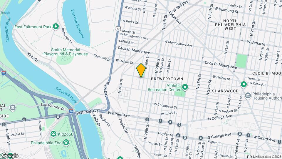 1457 N Corlies St Map and Location Details