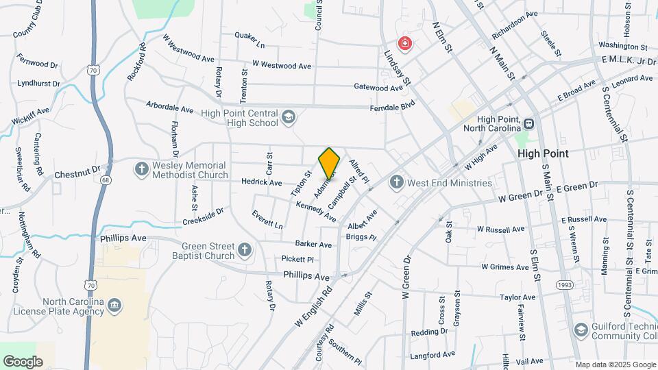 1109 Adams St Map and Location Details