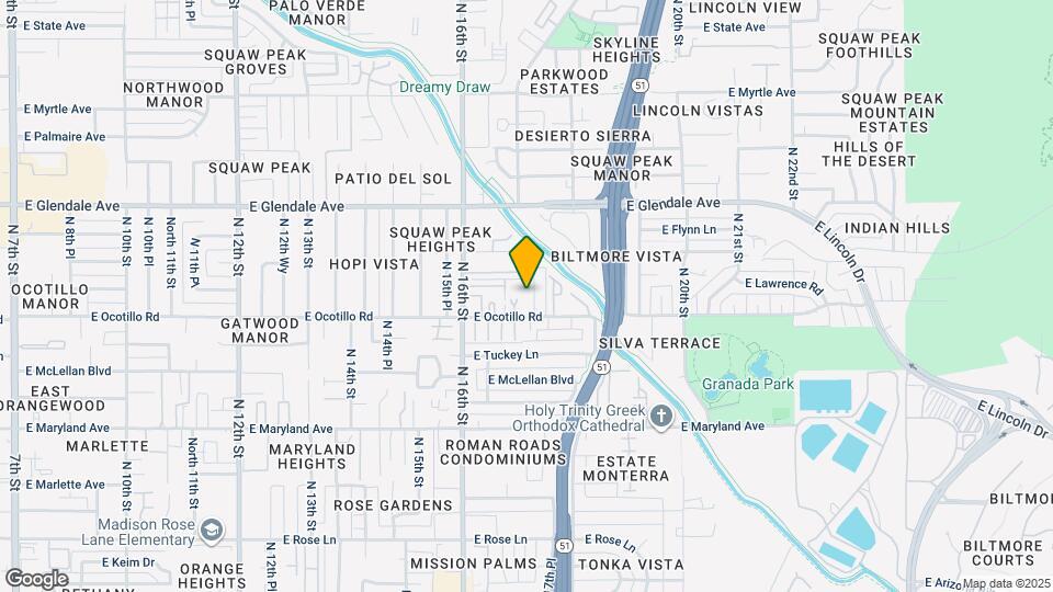 1710 E Ocotillo Rd Map and Location Details