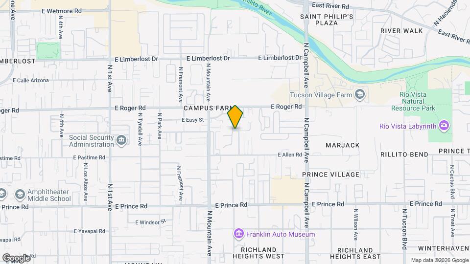 1308 E Blacklidge Dr Map and Location Details