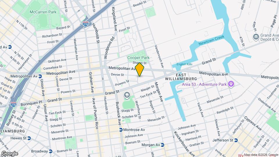 Renovated 3 Bed / 2 Bath Apartment Near the L Train in Prime East Williamsburg Map and Location Details