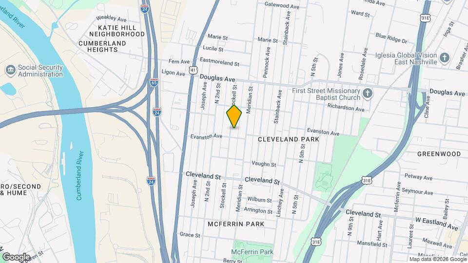 1105 Stockell St Map and Location Details