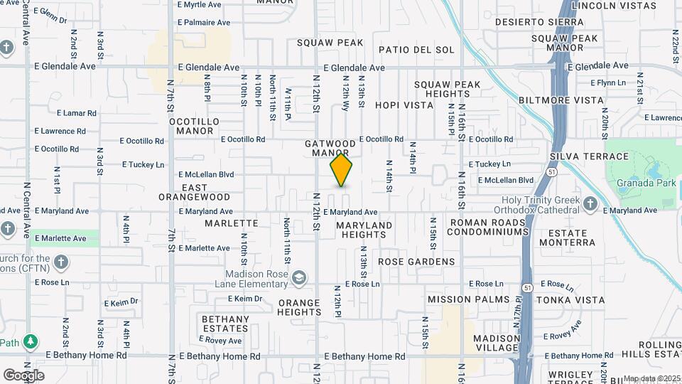 6524 N 12th Pl Map and Location Details