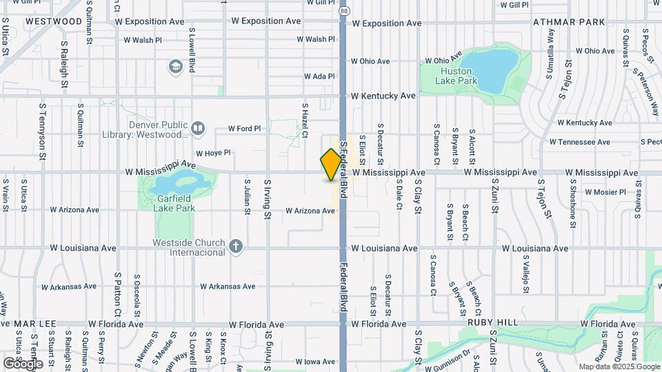 1123 S Federal Blvd Mapa y Detalles de la Ubicación