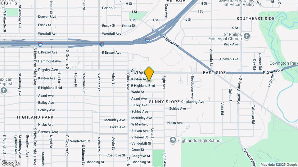 1827 E Highland Blvd Map and Location Details