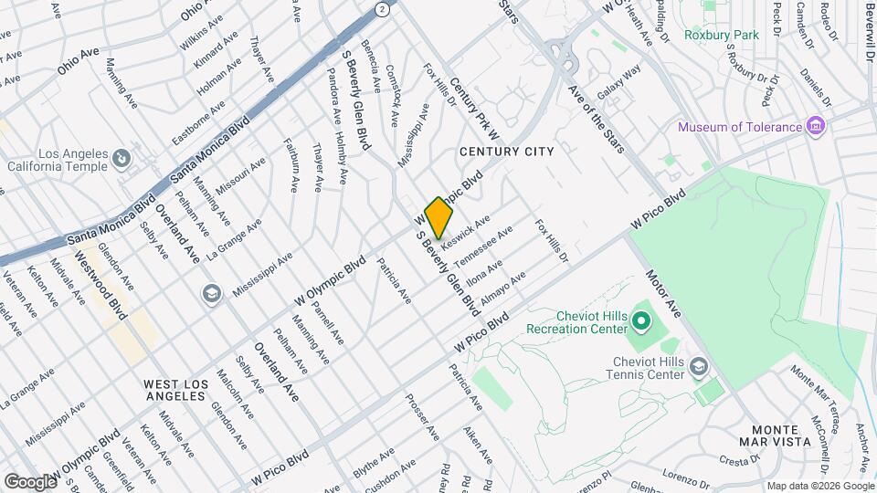 2240 S Beverly Glen Blvd, Unit 102 Mapa y Detalles de la Ubicación