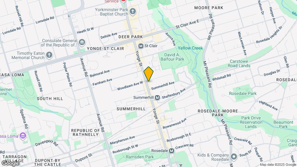 1233 Yonge St Map and Location Details