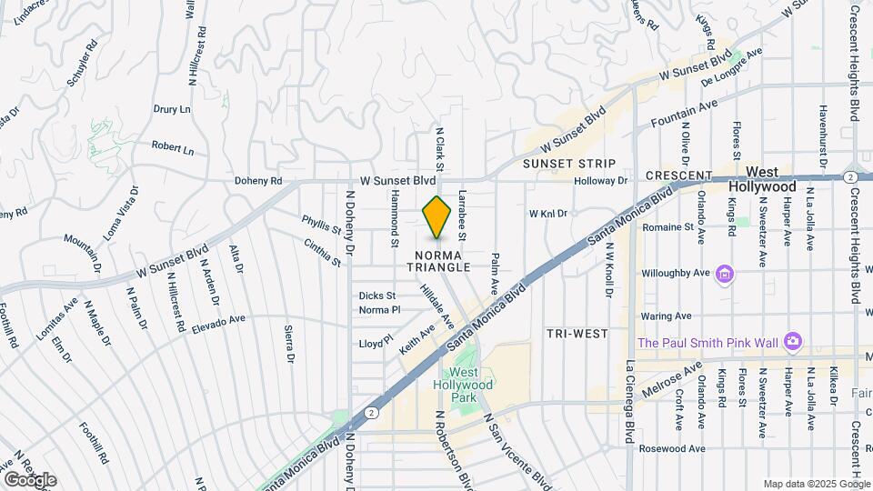 927 San Vicente Blvd Mapa y Detalles de la Ubicación