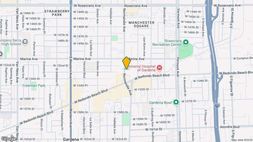 15226 Normandie Ave, Unit B Mapa y Detalles de la Ubicación