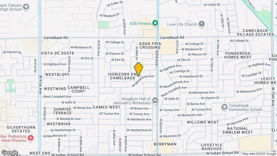 8362 W Minnezona Ave Map and Location Details