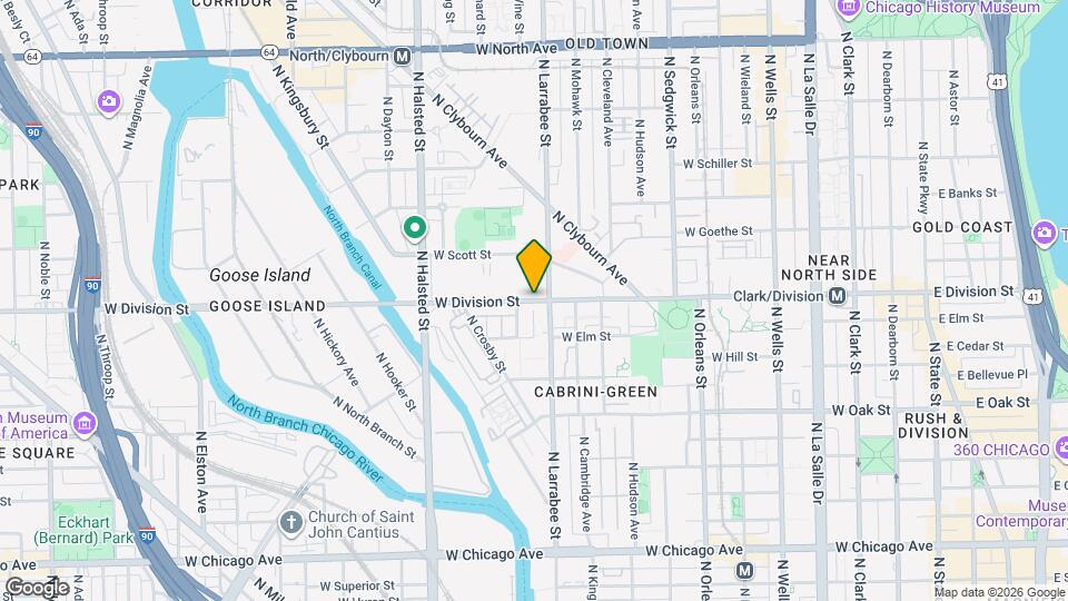 611 W Division St Map and Location Details