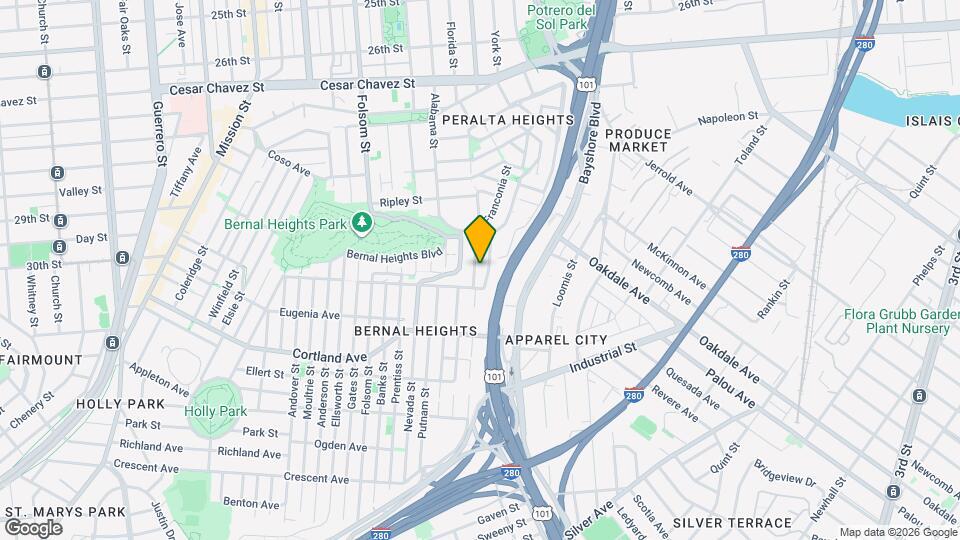 671 Peralta Ave Map and Location Details