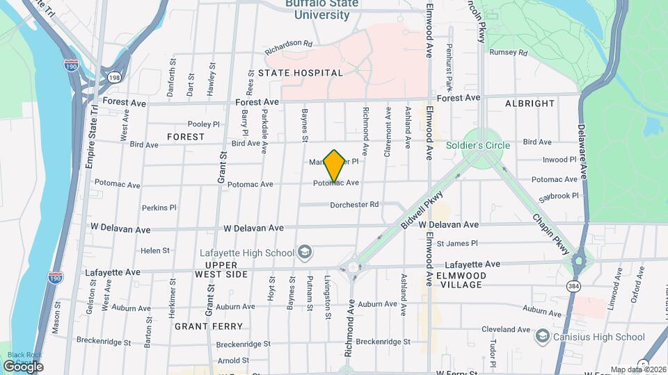 445 Potomac Ave, Unit Upper Map and Location Details