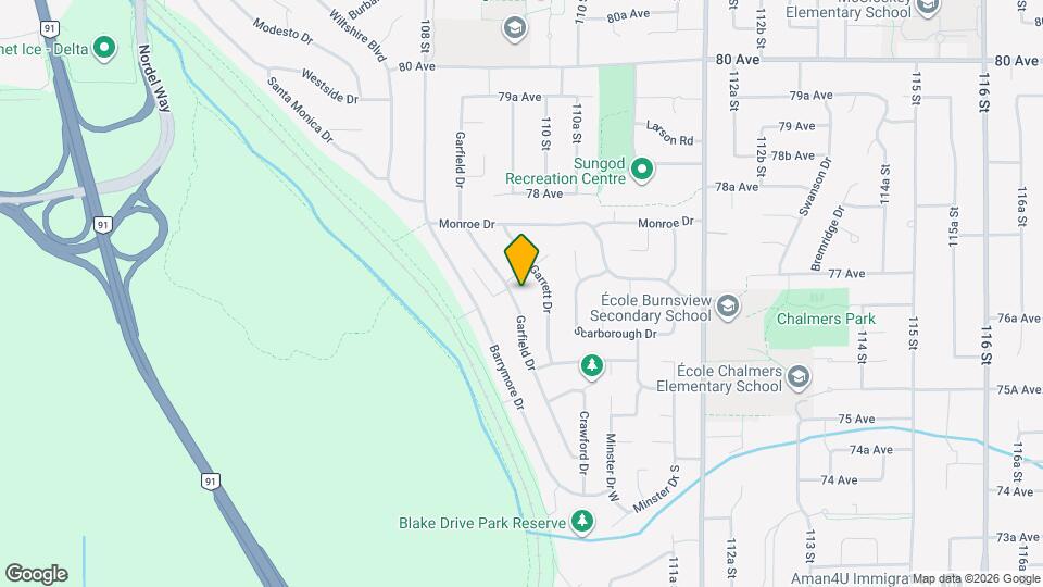 7642 Garfield Dr Map and Location Details