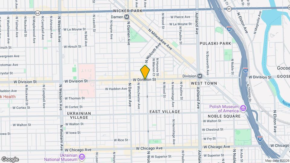 1905 W Division St, Unit 2 Rear Map and Location Details