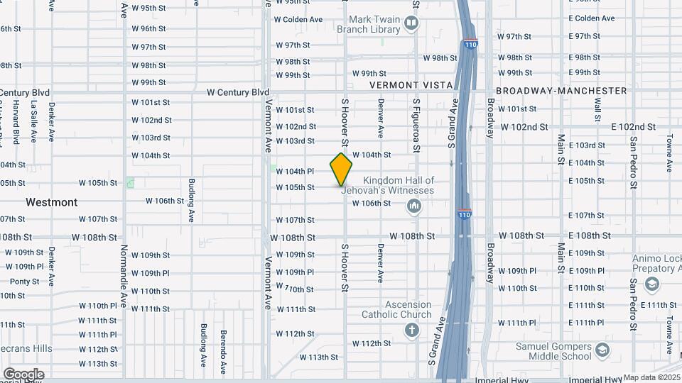10507-10509 S Hoover St Map and Location Details