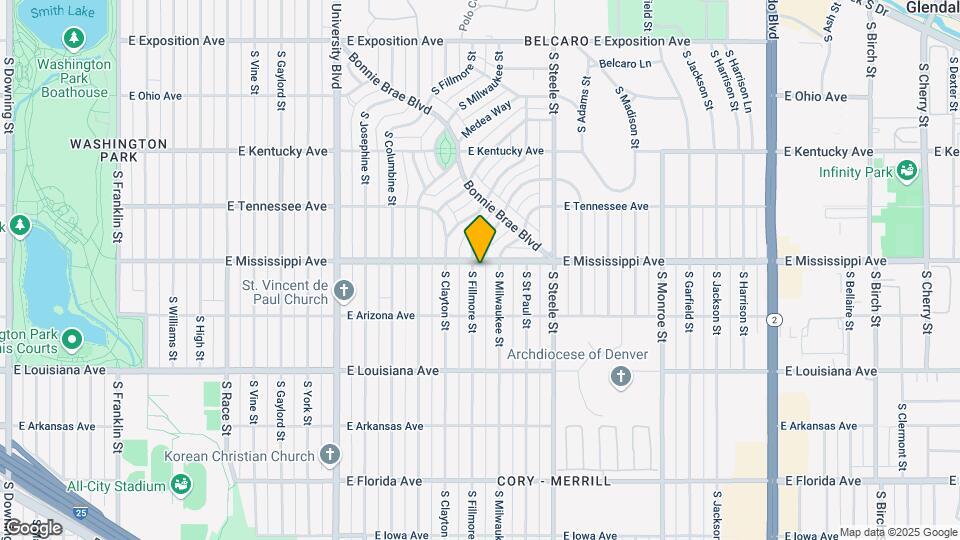 1110 S Fillmore St Map and Location Details