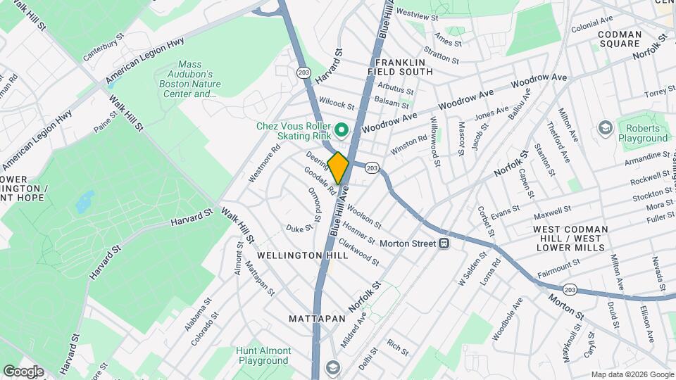 1215 Blue Hill Ave Map and Location Details