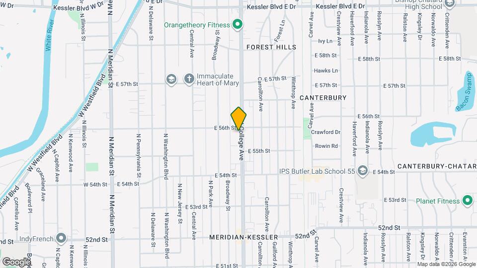 5542 N College Ave Map and Location Details