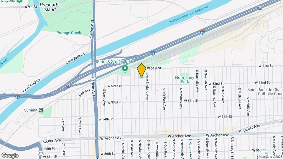 5137 S Newland Ave Map and Location Details