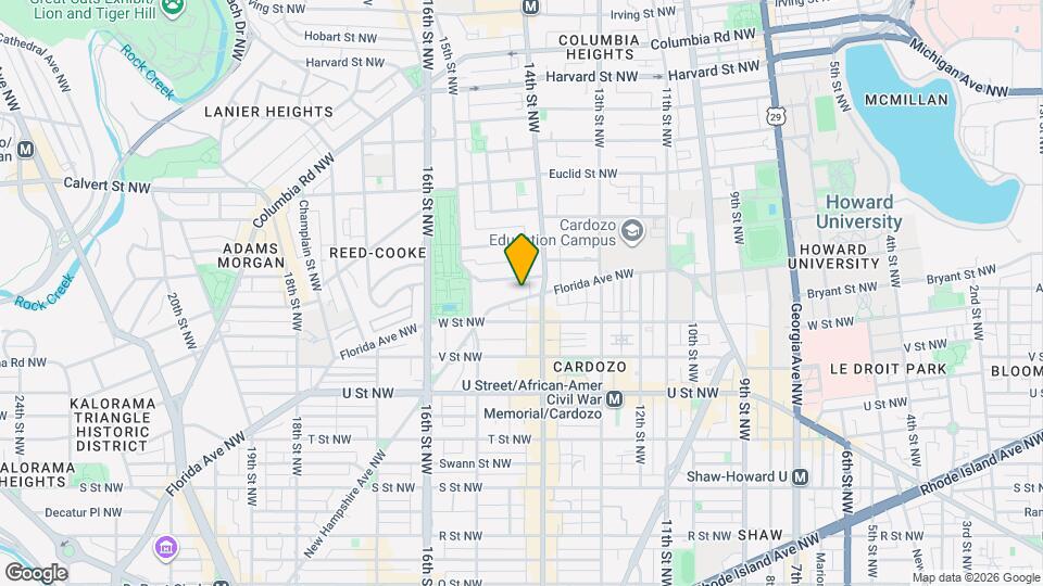 1421 Florida Ave NW Mapa y Detalles de la Ubicación