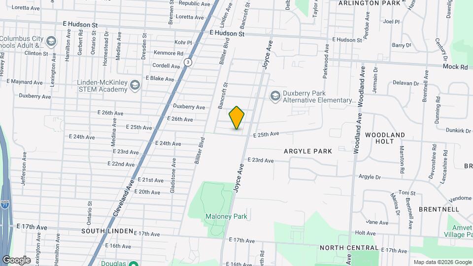 1652 E 25th Ave Map and Location Details